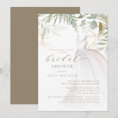 Invitation Fête des mariées Couples Mariage Robe Gold Greener (Devant / Derrière)