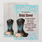 Invitation Fête des mariées Cowgirl (Devant / Derrière)