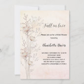 Invitation Fête des mariées crème poussiéreuse fleurs sauvage (Devant)