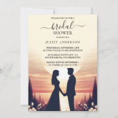 Invitation Fête des mariées crépusculaire nocturne nuageuse (Devant)