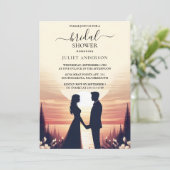 Invitation Fête des mariées crépusculaire nocturne nuageuse (Debout devant)