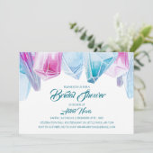 Invitation Fête des mariées Crystal Bride rose et bleu Gems (Debout devant)
