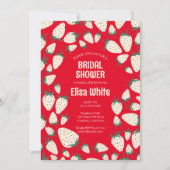 Invitation Fête des mariées CUSTOM Fraise blanche (Devant)