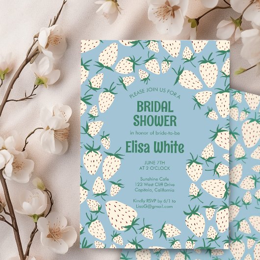 Invitation Fête des mariées CUSTOM Fraise blanche