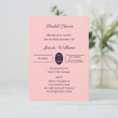 Invitation Fête des mariées Customisée simple à la pêche (Debout devant)