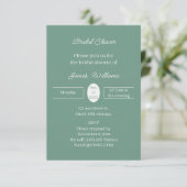 Invitation Fête des mariées Customisée verte simple (Debout devant)