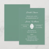 Invitation Fête des mariées Customisée verte simple (Devant / Derrière)