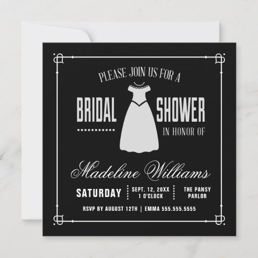 Invitation Fête des mariées | Cute petite robe blanche (Devant)
