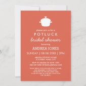 Invitation Fête des mariées Cute Potluck | Blanc orange (Devant)