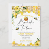 Invitation Fête des mariées D'Abeille Mariée Florale Jaune À  (Devant)