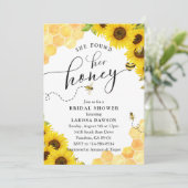 Invitation Fête des mariées d'abeilles au miel de tournesol (Debout devant)