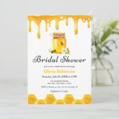 Invitation Fête des mariées d'abeilles au miel jaune Floral (Debout devant)