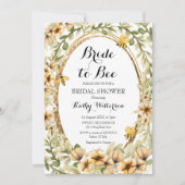 Invitation Fête des mariées d'abeilles botaniques mariée à l' (Devant)