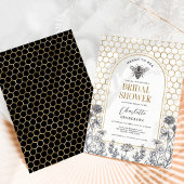 Invitation Fête des mariées d'abeilles Fleurs sauvages modern