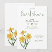 Invitation FÊTE DES MARIÉES | Daffodiques de printemps (Devant / Derrière)