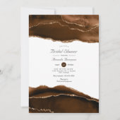 Invitation Fête des mariées d'agate d'aquarelle en or du dése (Devant)