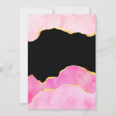 Invitation Fête des mariées d'âge rose, noir et or (Dos)