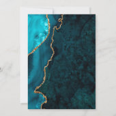 Invitation Fête des mariées d'âge turquoise et or (Dos)