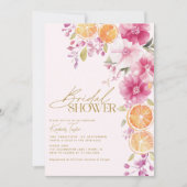 Invitation Fête des mariées d'agrumes Lumineuse Floral Médite (Devant)