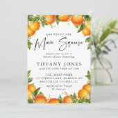 Invitation Fête des mariées d'agrumes oranges modernes (Debout devant)