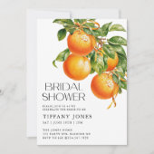 Invitation Fête des mariées d'agrumes oranges modernes (Devant)