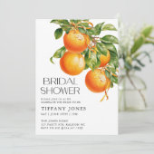 Invitation Fête des mariées d'agrumes oranges modernes (Debout devant)