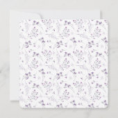 Invitation Fête des mariées Dainty Purple Aquarelle Fleurs (Dos)