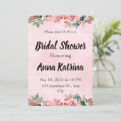 Invitation Fête des mariées d'alimentation des fleurs (Debout devant)