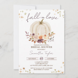 Invitation Fête des mariées d'amour, Citrouille blanc or