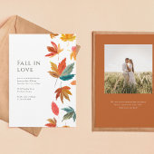 Invitation Fête des mariées d'amour de la chute moderne