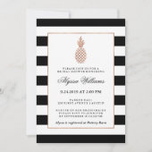 Invitation Fête des mariées d'ananas Rose en or Faux (Devant)
