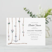 Invitation Fête des mariées d'Ancre florale romantique Invi (Debout devant)