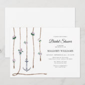 Invitation Fête des mariées d'Ancre florale romantique Invi (Devant / Derrière)