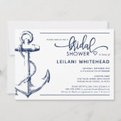 Invitation Fête des mariées d'Ancre marine blanche (Devant)