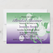 Invitation Fête des mariées dans un joli vert, pourpre et bla (Dos)