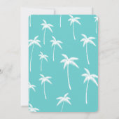 Invitation Fête des mariées d'aqua et de palmiers blancs (Dos)