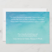 Invitation Fête des mariées d'aquarelle 3 bleu/Turquoise Ombr (Dos)