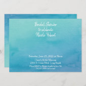 Invitation Fête des mariées d'aquarelle 3 bleu/Turquoise Ombr (Devant / Derrière)