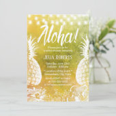 Invitation Fête des mariées d'aquarelle à ananas de plage tro (Debout devant)