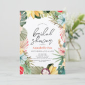 Invitation Fête des mariées d'aquarelle à fleurs et fruits tr (Debout devant)