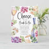 Invitation Fête des mariées d'aquarelle au vin et au fromage (Debout devant)