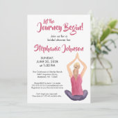 Invitation Fête des mariées d'aquarelle blanche rose inspirée (Debout devant)