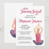 Invitation Fête des mariées d'aquarelle blanche rose inspirée (Devant / Derrière)