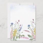 Invitation Fête des mariées d'aquarelle bleu fleur sauvage Wr (Dos)