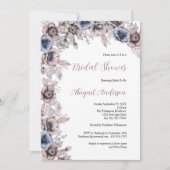 Invitation Fête des mariées d'aquarelle bleu foncé (Devant)