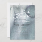 Invitation Fête des mariées d'aquarelle bleu foncé (Devant)