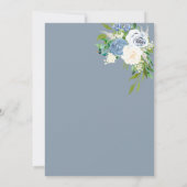 Invitation Fête des mariées d'aquarelle bleu foncé (Dos)