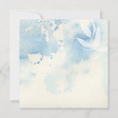 Invitation Fête des mariées d'aquarelle bleu foncé (Dos)