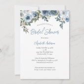 Invitation Fête des mariées d'aquarelle bleu foncé (Devant)