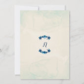 Invitation Fête des mariées d'aquarelle bleu Indigo Beige (Dos)